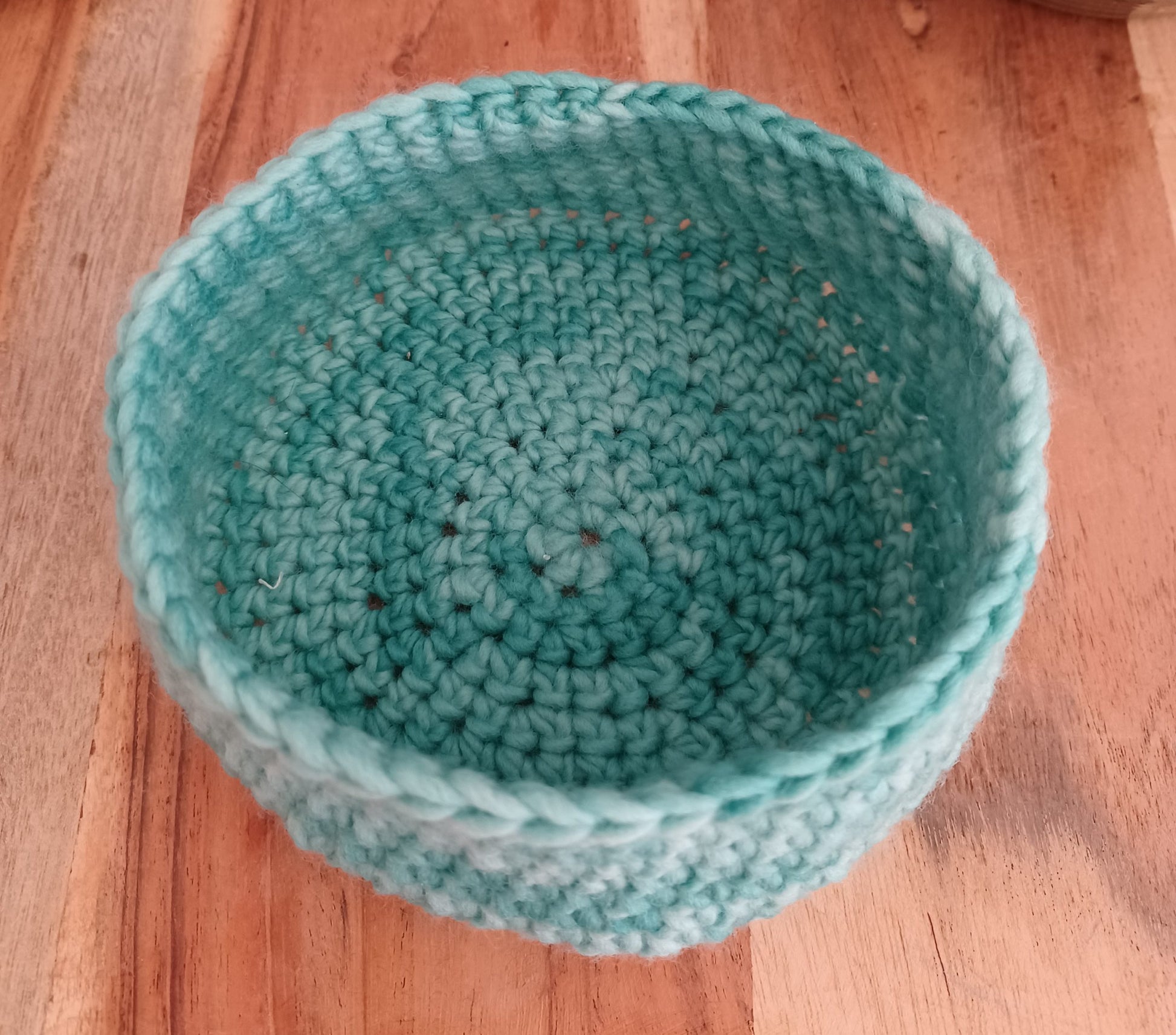 handcrafted wool basket, decor, natural, ocean green, mermaid collection, Moonstone Garden