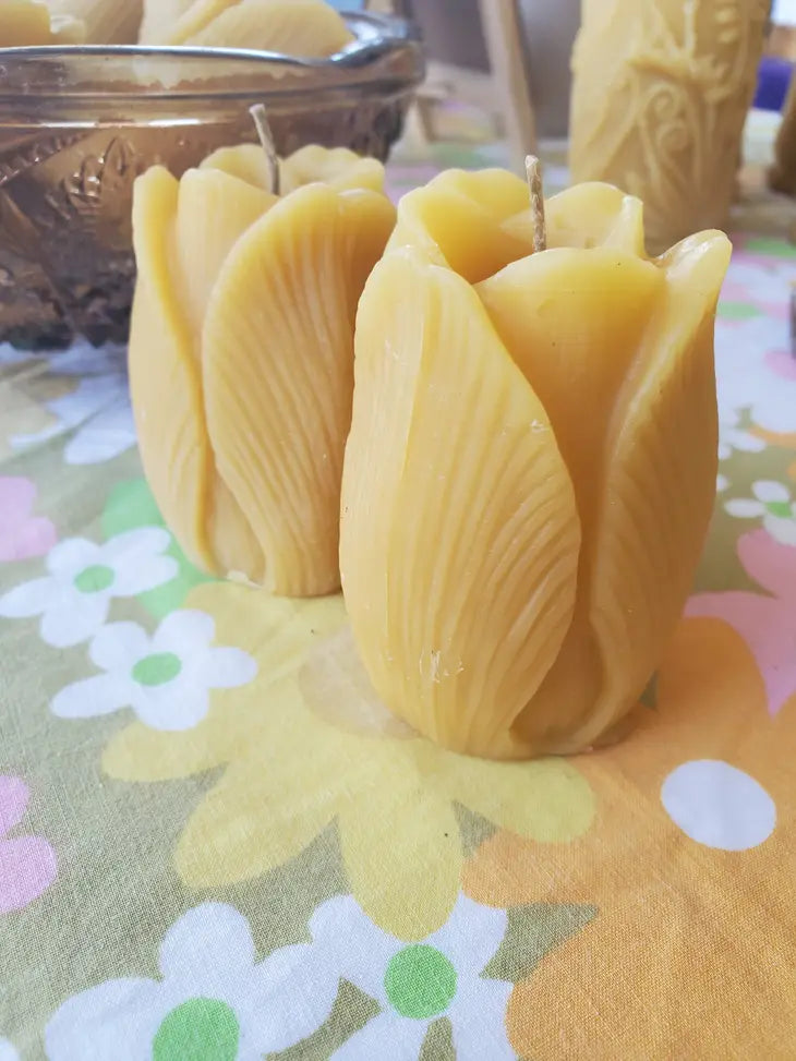 Tulip shaped Beeswax Candle