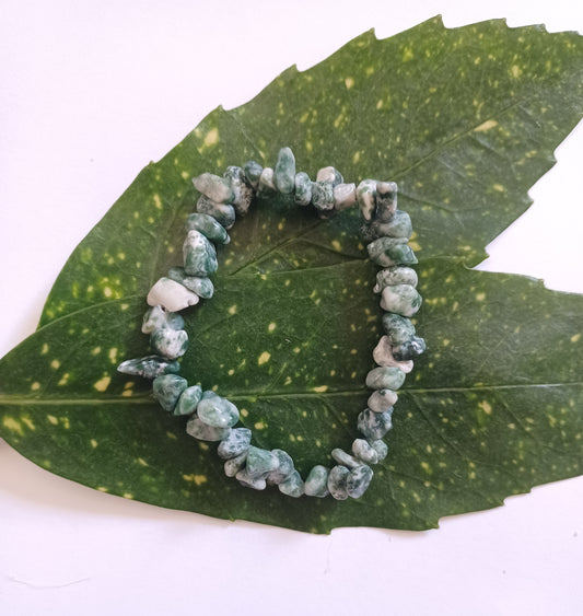 tree agate gemstone bracelet
