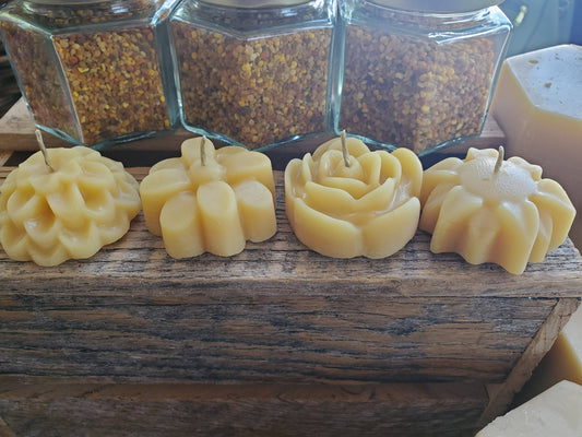 Set of 8 Flower Beeswax Candles