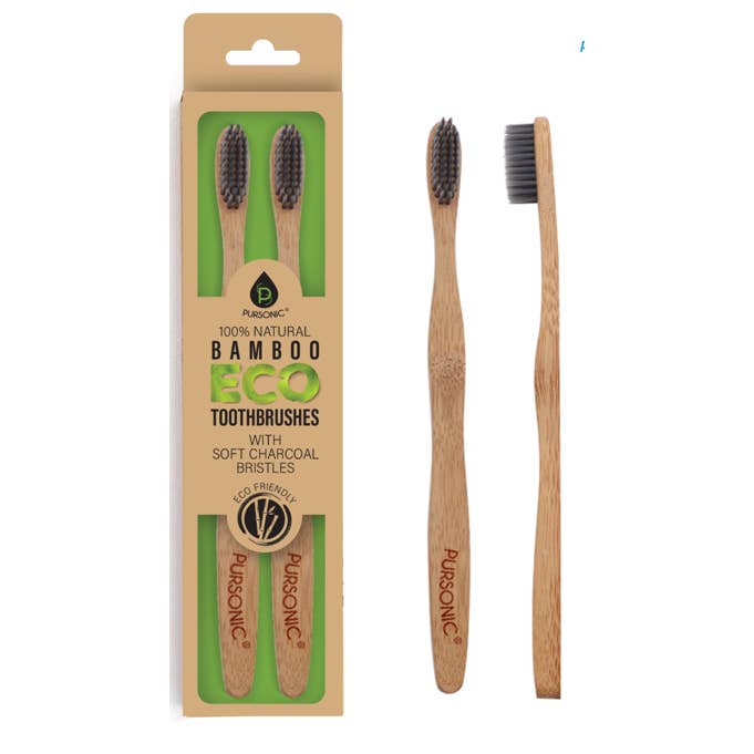 Set of 2 Bamboo Toothbrushes