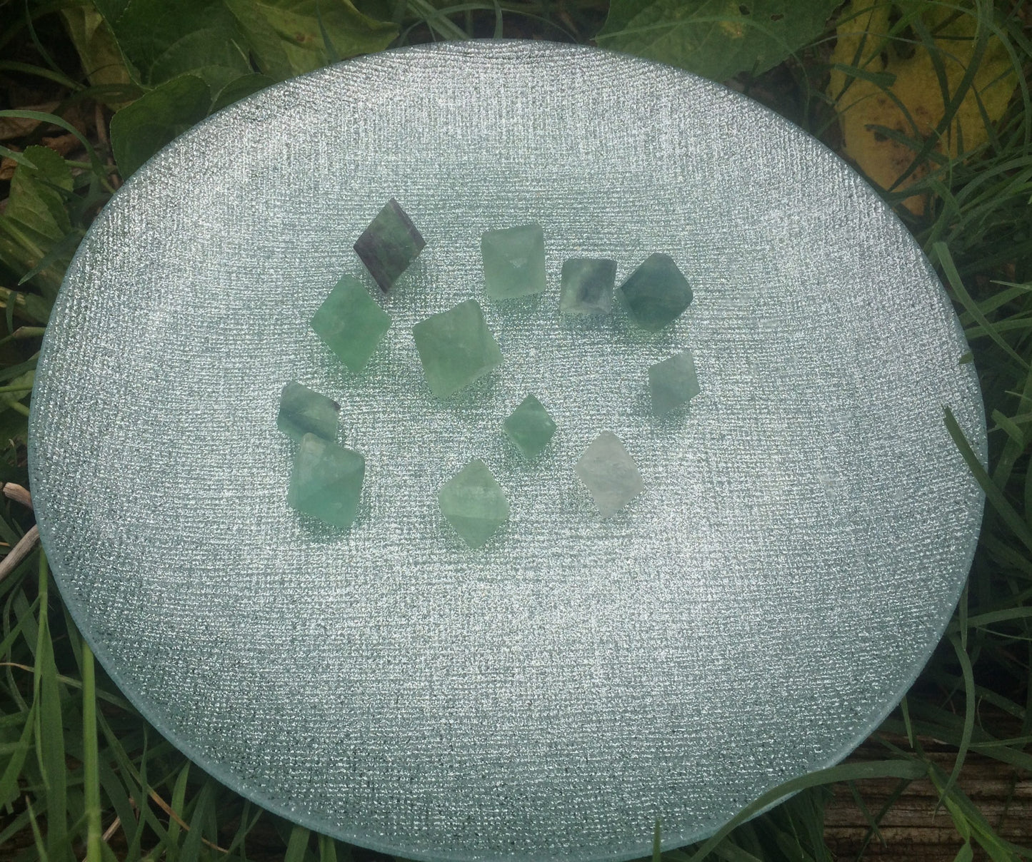 green fluorite, octahedral, rough stone, raw crytals, blue fluorite, violet fluorite, crystal, gemstone, Moonstone Garden, Black owned business, North Carolina, woman owned